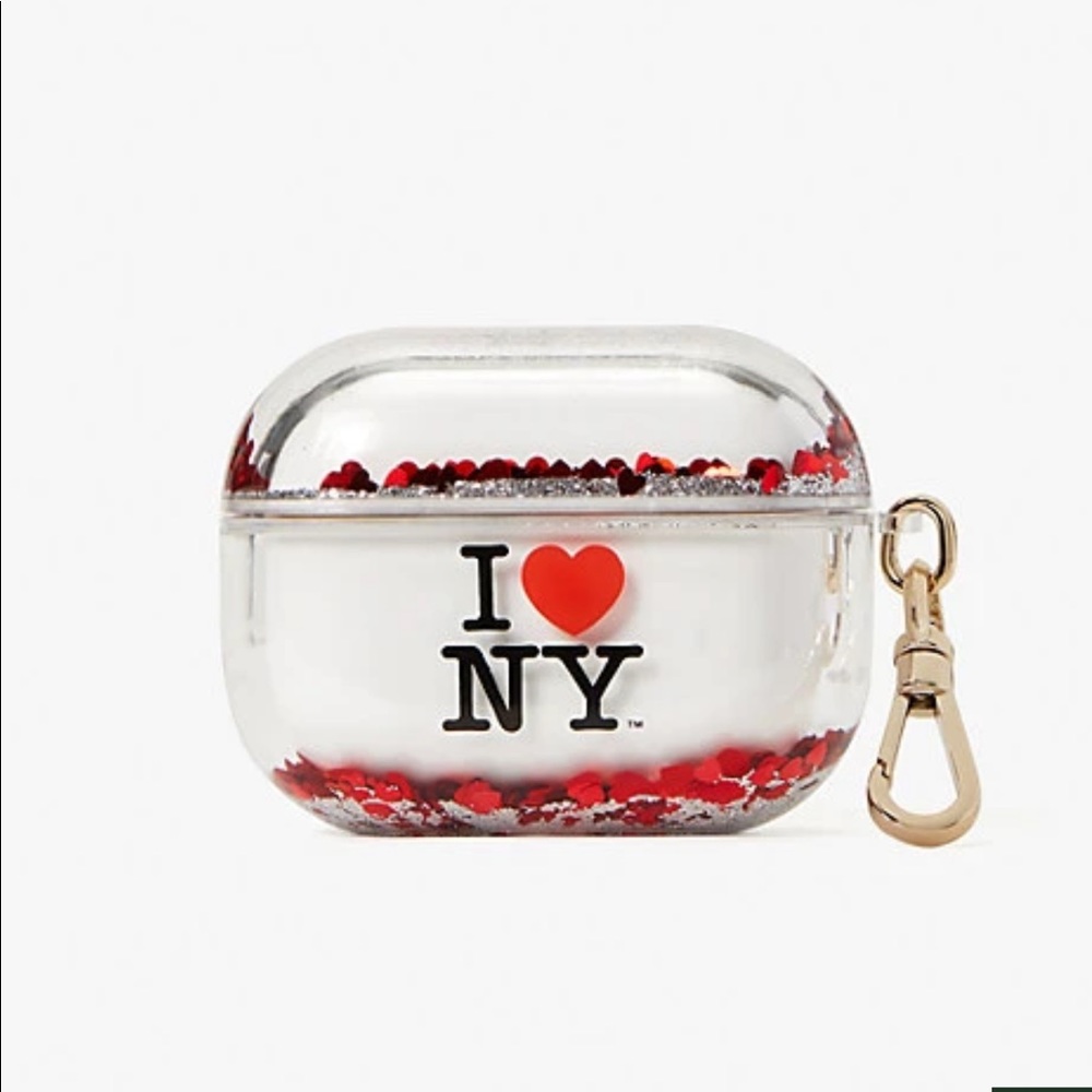 NWT Kate Spade I ❤️ New York Liquid Glitter AirPods Pro Case